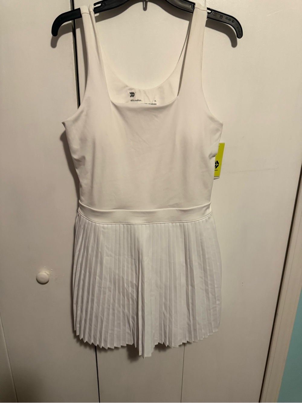 all in motion White Pleated Tank Dress